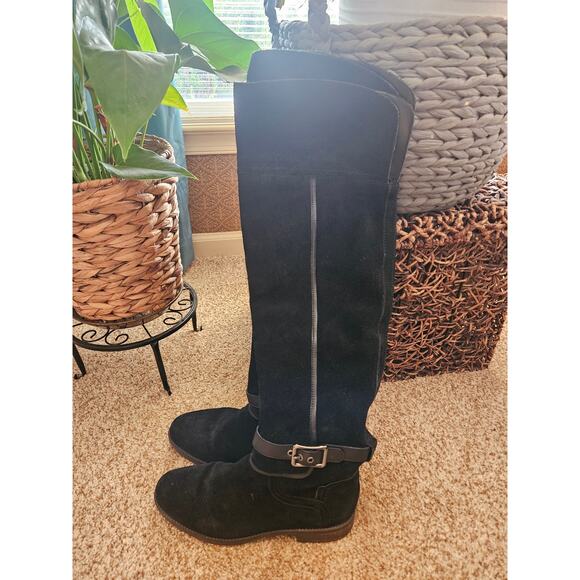 Franco Sarto Black Suede Knee-High Boots – Size 8 - Picture 1 of 8